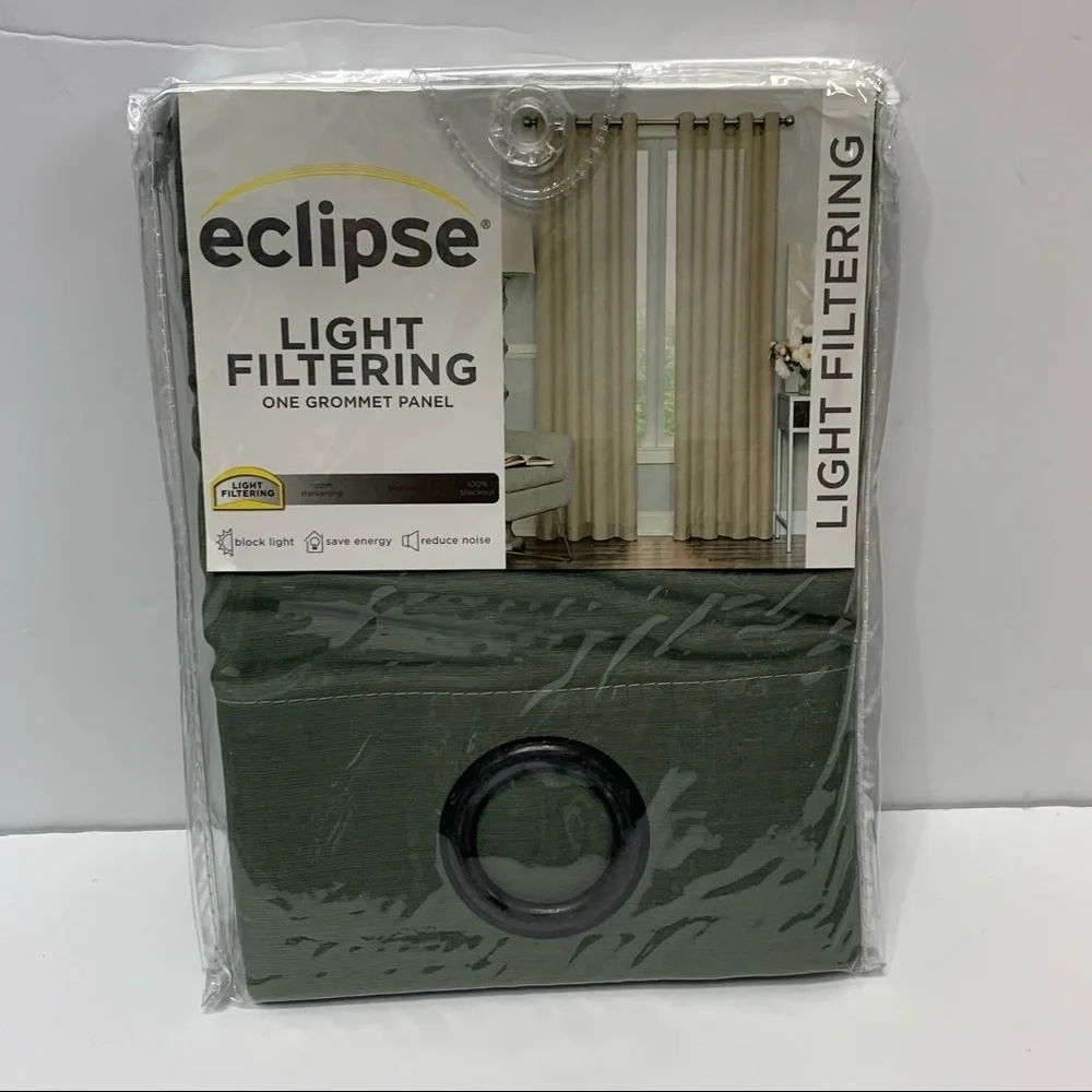 ECLIPSE Liberty Sage Green Light Filtering Sheer Curtain Panel 52 x 95 NEW NWT